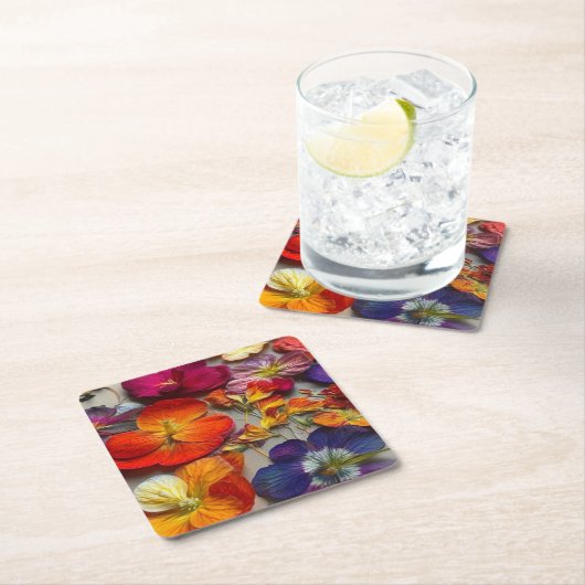 Bloemen Kartonnen Onderzetters (Insitu)