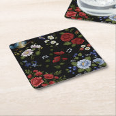 Bloemen Kartonnen Onderzetters (Schuin)
