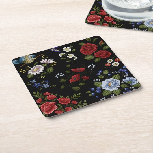 Bloemen Kartonnen Onderzetters (Schuin)