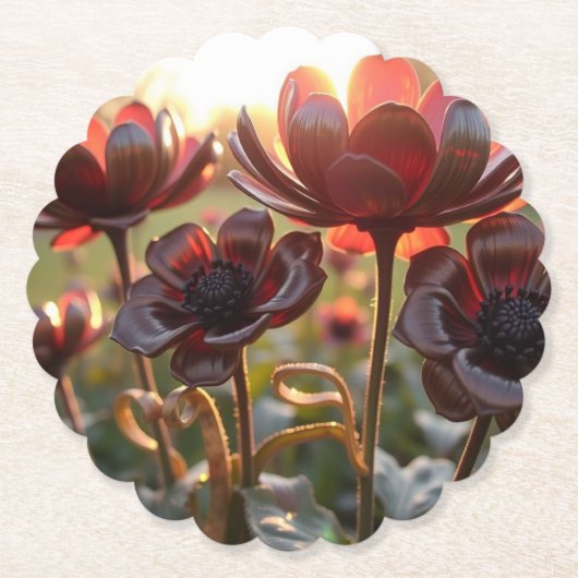bloemen kartonnen onderzetters (Voorkant)