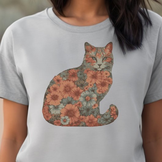 Bloemen, Kat, Bloesem Kat, Bloemen en Kat T-shirt