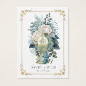 Bloemen Katholieke Eucharistie Bruiloft Gebed Kaar Visitekaartje (Voorkant)