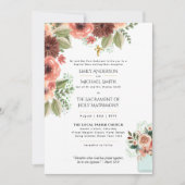  Bloemen Katholieke Nuptial Mass Bruiloft Kaart (Voorkant)