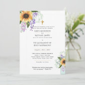  Bloemen Katholieke Nuptial Mass Bruiloft Kaart (Staand voorkant)