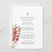  Bloemen Katholieke Nuptial Mass Bruiloft Kaart (Voorkant)