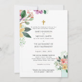  Bloemen Katholieke Nuptial Mass Bruiloft Kaart (Voorkant)