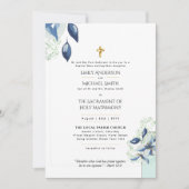 Bloemen Katholieke Nuptial Mass Bruiloft Kaart (Voorkant)