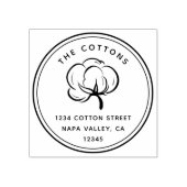 Bloemen katoenen boll | Retouradres Rubberstempel (Afrduk)