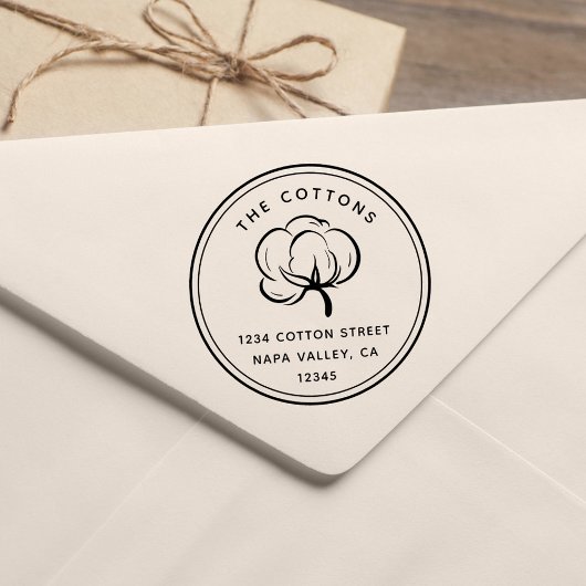 Bloemen katoenen boll | Retouradres Rubberstempel