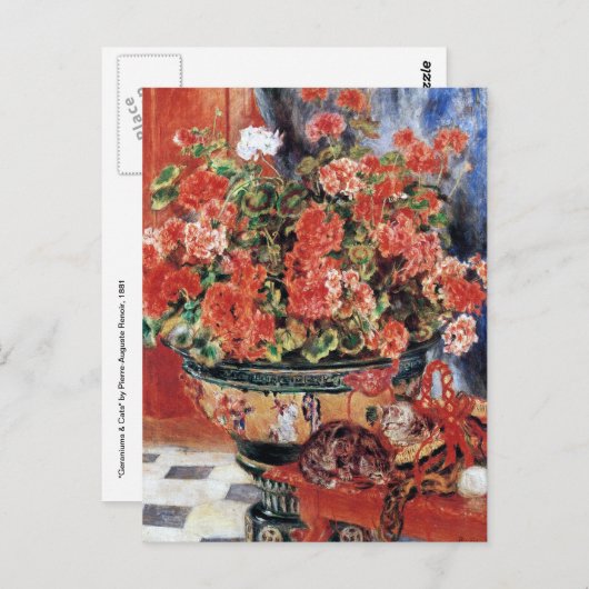 Bloemen & Katten - Impressionistische Kunst - Reno Briefkaart (Voorkant / Achterkant)