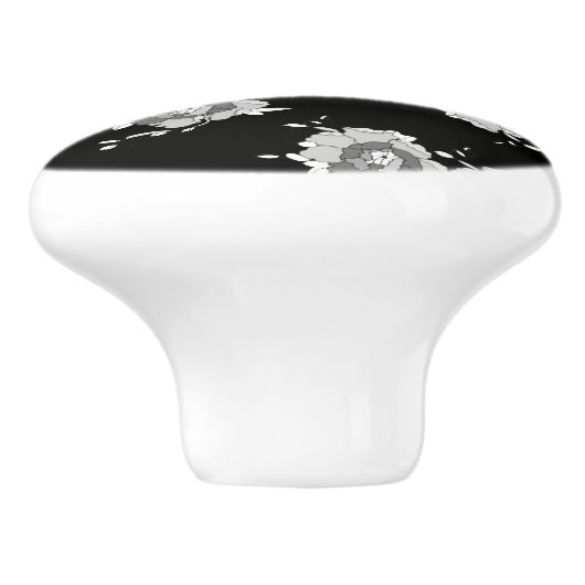 bloemen keramische knop (Zijkant)