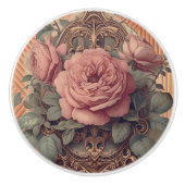  Bloemen Keramische Knop (Voorkant)