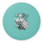 bloemen keramische knop (Voorkant)