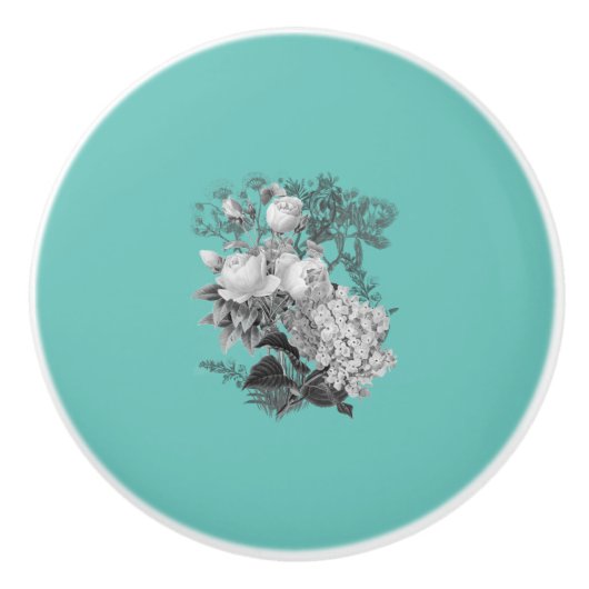 bloemen keramische knop (Voorkant)