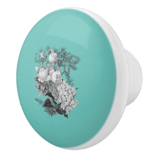 bloemen keramische knop (Rechts)
