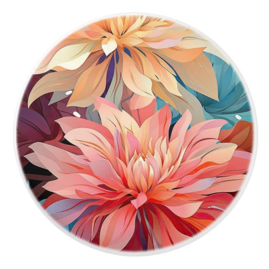 Bloemen keramische knoppen (Voorkant)