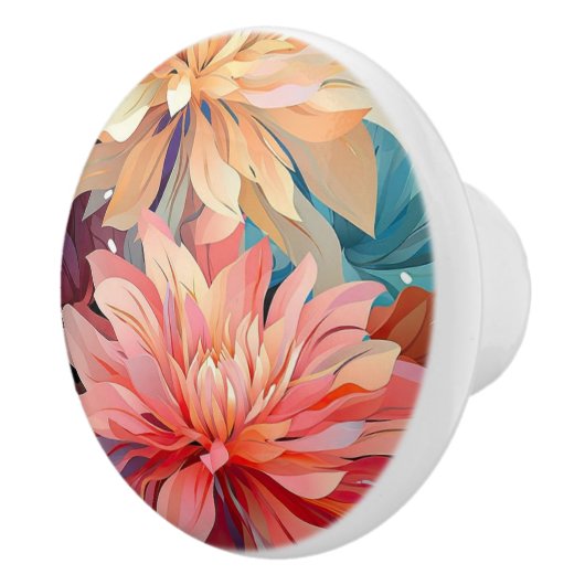 Bloemen keramische knoppen (Rechts)