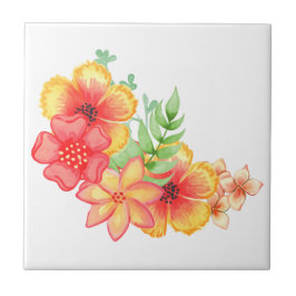 Bloemen keramische Tegel Tegeltje