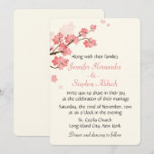 Bloemen Kersenbloesem Bloem Wit & Roze Huwelijk Kaart (Voorkant / Achterkant)