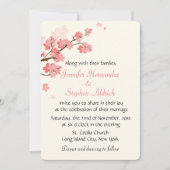 Bloemen Kersenbloesem Bloem Wit & Roze Huwelijk Kaart (Voorkant)