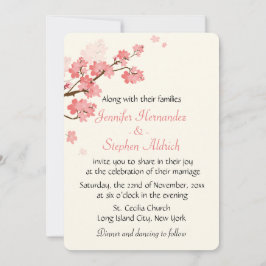 Bloemen Kersenbloesem Bloem Wit & Roze Huwelijk Kaart