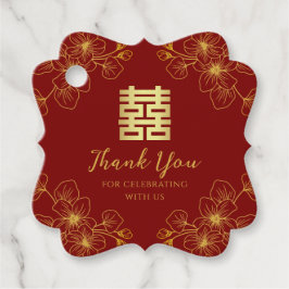 Bloemen kersenbloesem Chinees huwelijk dank u Bedankjes Labels