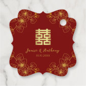 Bloemen kersenbloesem Chinees huwelijk dank u Bedankjes Labels (Achterkant)
