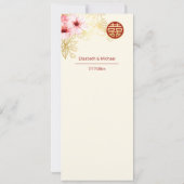 Bloemen Kersenbloesem Chinese bruiloft Kaart (Achterkant)