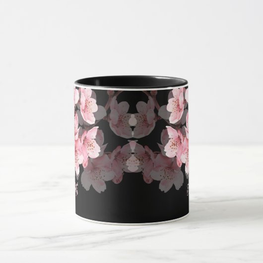 Bloemen Kersenbloesem Jouw naam Monogram Mok (Midden)