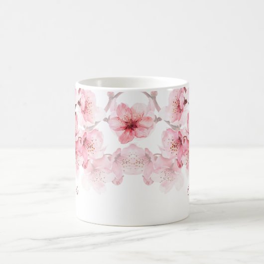 Bloemen Kersenbloesem Jouw naam Monogram Mok (Center)