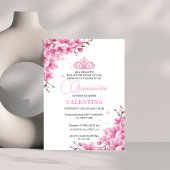 Bloemen Kersenbloesems Roos voorjaar Quinceañera Kaart