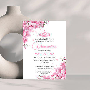 Bloemen Kersenbloesems Roos voorjaar Quinceañera Kaart