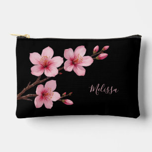 Bloemen Kersenbloesems Zwart Roze   Je naam Etui