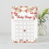 Bloemen Kerst Baby shower Bingo Games Kaart (Staand voorkant)