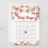 Bloemen Kerst Baby shower Bingo Games Kaart (Voorkant)