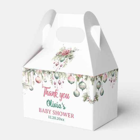 Bloemen Kerst Baby shower Party Favor Box Bedankdoosjes (Voorkant Zijde)