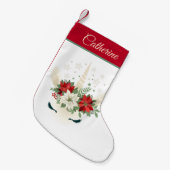 Bloemen Kerst Eenhoorn | Gepersonaliseerde Feestda Kleine Kerstsok (Voorkant (Hangend))