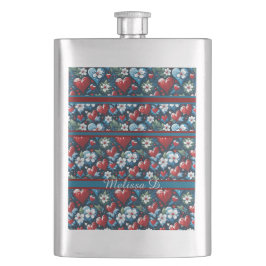 Bloemen Kerst Harten in Rood Blauw en Groen Flacon