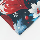 Bloemen Kerst Harten in Rood Blauw en Groen Fleece Deken (Hoek)