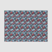 Bloemen Kerst Harten in Rood Blauw en Groen Tissuepapier (Voorkant)