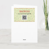 Bloemen Kerst Ornament  Stijl Art Geel Kaart (Achterkant)