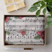  Bloemen Kerst Waterverf Muziekblad Tissuepapier (Geschenk)
