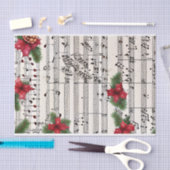  Bloemen Kerst Waterverf Muziekblad Tissuepapier (Craft)