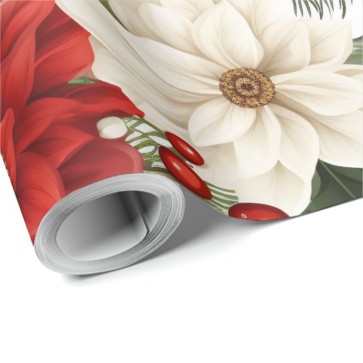 Bloemen Kerst Wrapping Papier 30INX30FT (Rol Hoek)