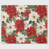 Bloemen Kerst Wrapping Papier 30INX30FT (Vlak)