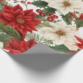 Bloemen Kerst Wrapping Papier 30INX30FT (Hoek)