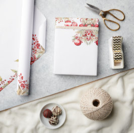 Bloemen Kerstfeest Cadeaupapier