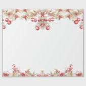 Bloemen Kerstfeest Cadeaupapier (Vlak)