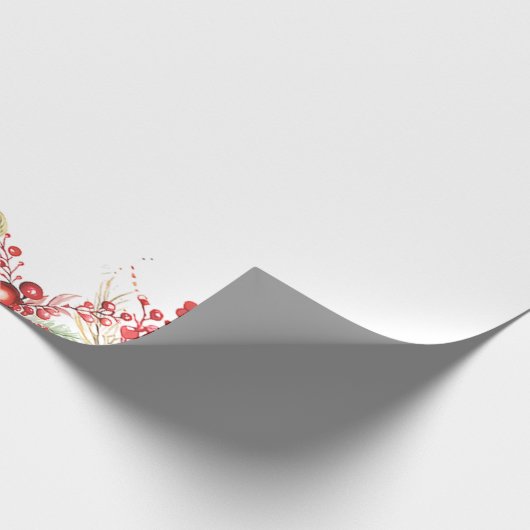 Bloemen Kerstfeest Cadeaupapier (Hoek)