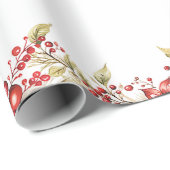 Bloemen Kerstfeest Cadeaupapier (Rol Hoek)